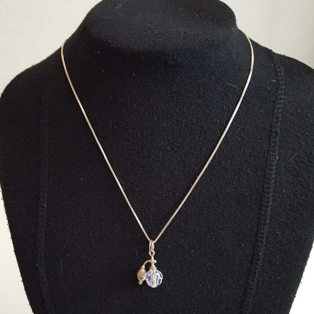Austrian Crystal‎ & Silver Spritzer Charm Necklace